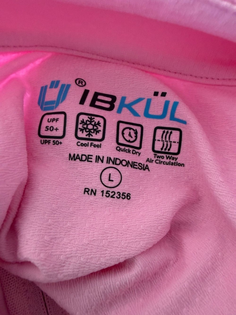 IBKUL Womens Mesh Long Sleeve Mock Neck 1/4 Zip Top Pink Nylon Icefil Large - Picture 5 of 6